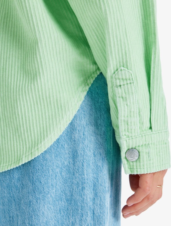 4 Kick Back Washed Cord - Giacca camicia con bottoni da Donna Green ERJWT03697 Roxy