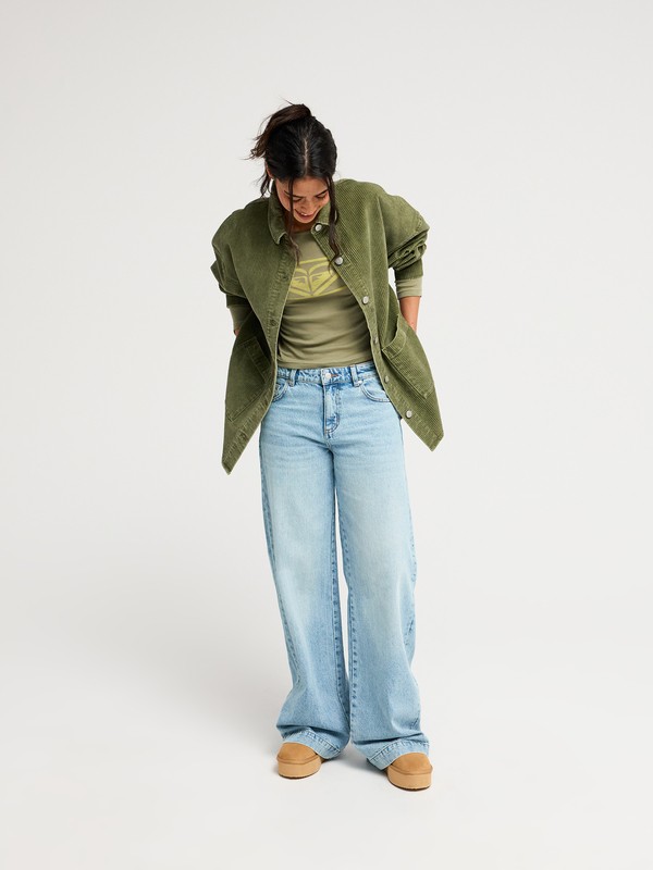 6 Kick Back Washed Green ERJWT03697 Roxy