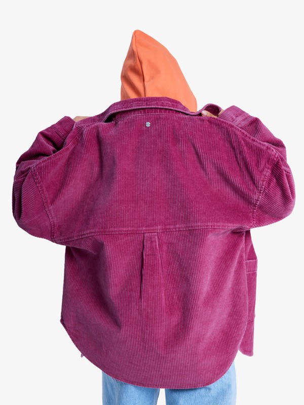 6 Kick Back Washed - Übergroße Kordjacke für Frauen Rot ERJWT03697 Roxy