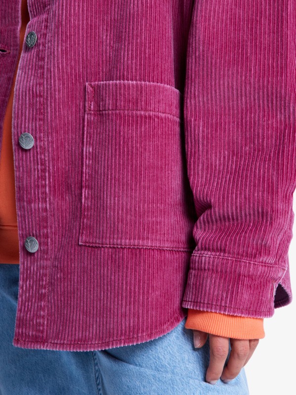 3 Kick Back Washed - Übergroße Kordjacke für Frauen Rot ERJWT03697 Roxy