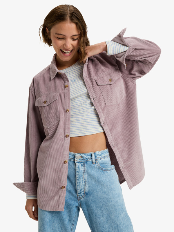 0 Let It Go Cord - Camisa de manga comprida para mulher Roxo ERJWT03700 Roxy