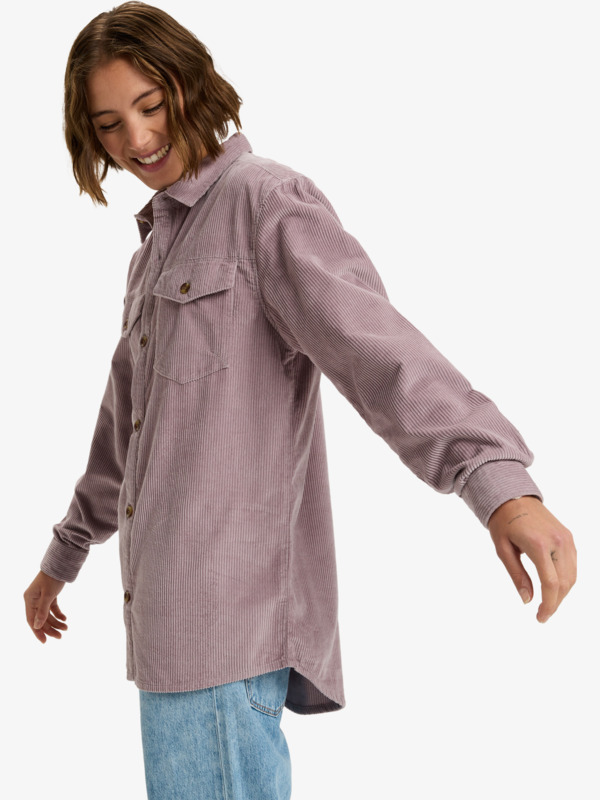 1 Let It Go Cord - Camisa de manga comprida para mulher Roxo ERJWT03700 Roxy
