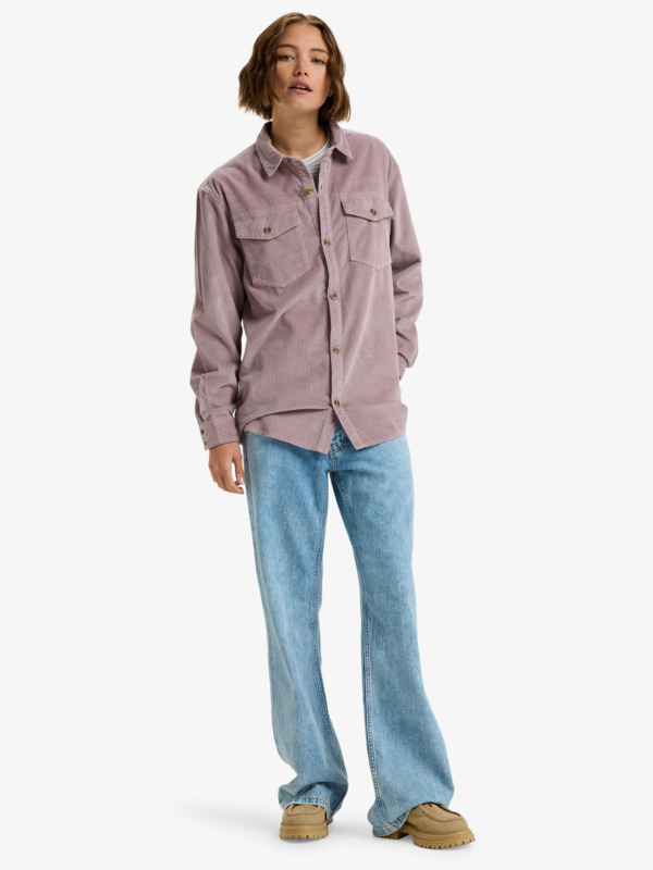 2 Let It Go Cord - Camisa de manga comprida para mulher Roxo ERJWT03700 Roxy