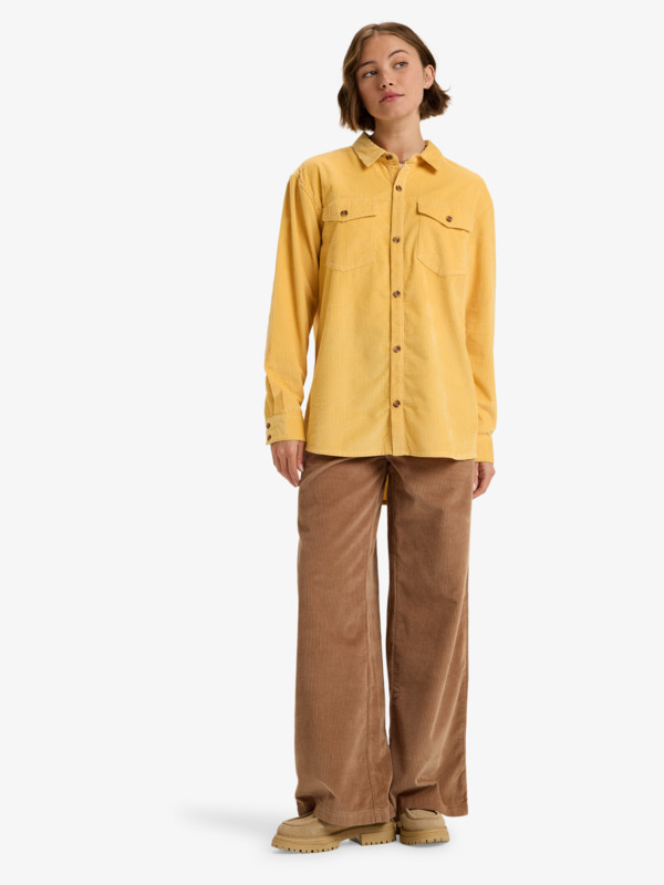 2 Let It Go Cord - Overhemd met Lange Mouwen voor Dames Yellow ERJWT03700 Roxy