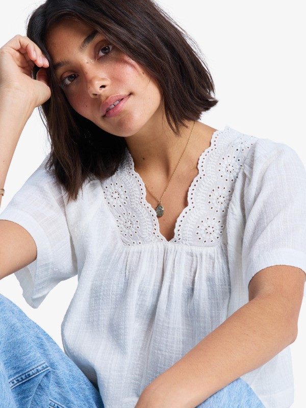 6 Paradise Lagoon - Chemise manches courtes pour Femme Blanc ERJWT03705 Roxy
