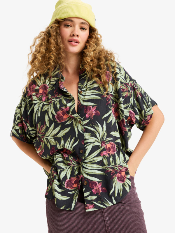 3 Beachy Nostalgia Crinkle - Chemise manches courtes pour Femme Noir ERJWT03716 Roxy