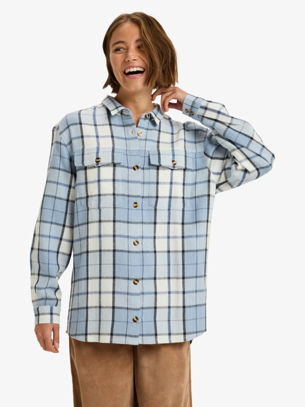0 Let It Go Flannel - Long Sleeve Shirt for Women Blue ERJWT03721 Roxy