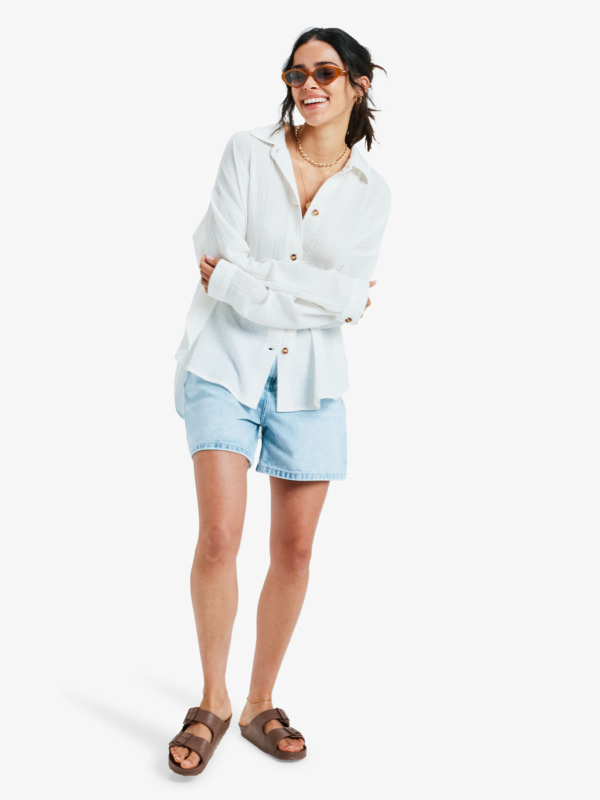 6 Morning Time - Chemise manches longues pour Femme Blanc ERJWT03725 Roxy