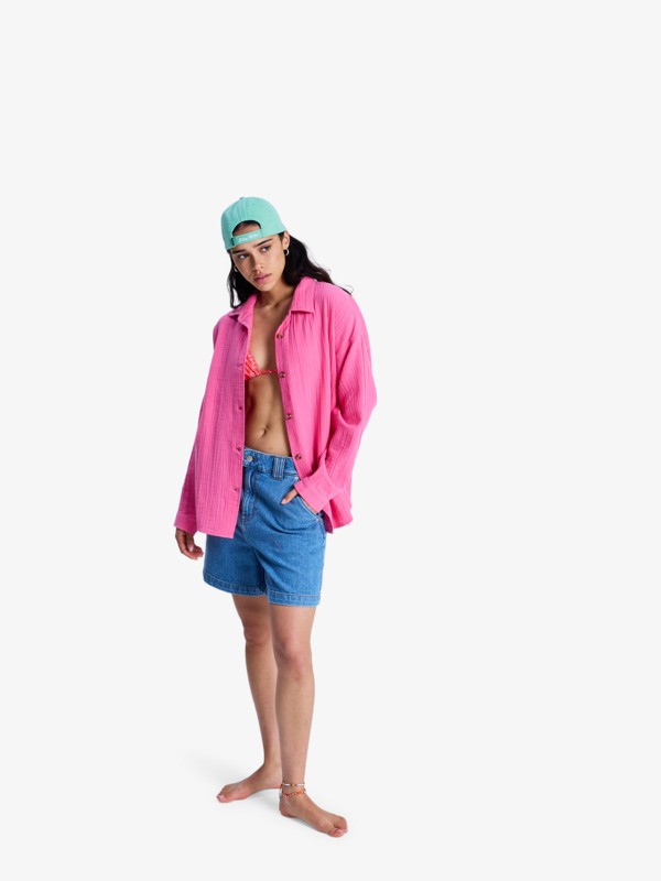 3 Morning Shine - Camisa de manga comprida para Mulher Pink ERJWT03739 Roxy