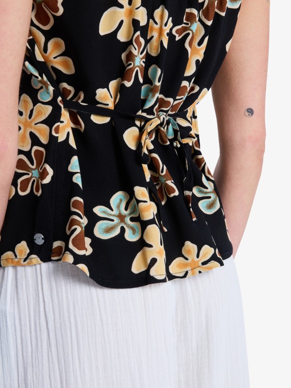 4 Wild Waves Crepe - Top con tirantes para mujer Negro ERJWT03742 Roxy