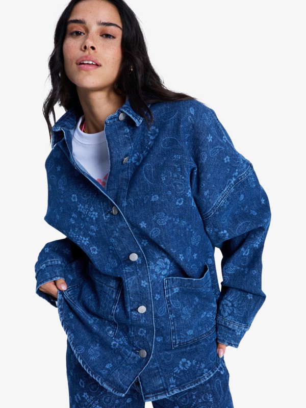 1 Kick Back Washed - Surchemise pour Femme Bleu ERJWT03750 Roxy