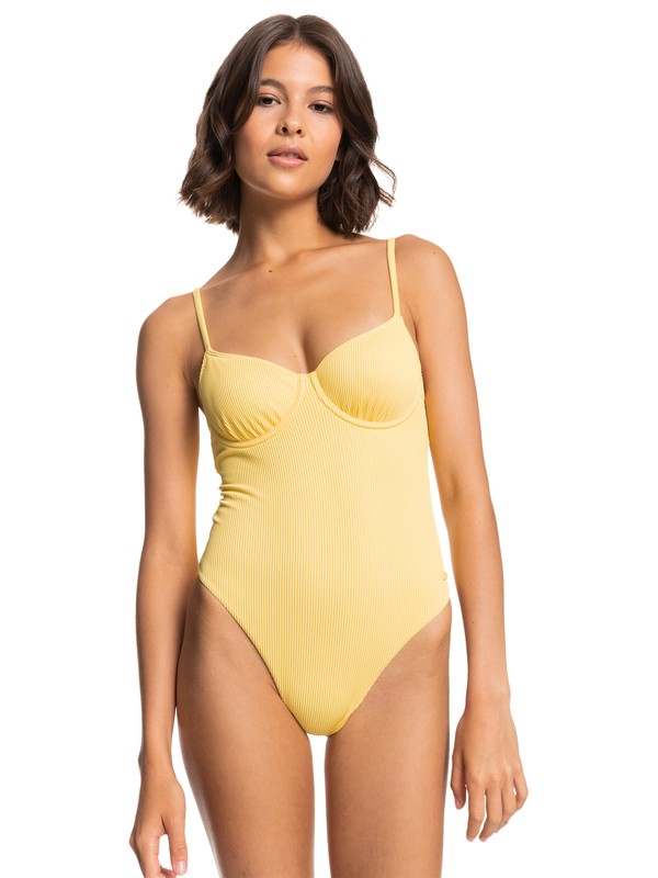 0 Rib Roxy Love The Muse - Maillot une pièce pour Femme Jaune ERJX103415 Roxy