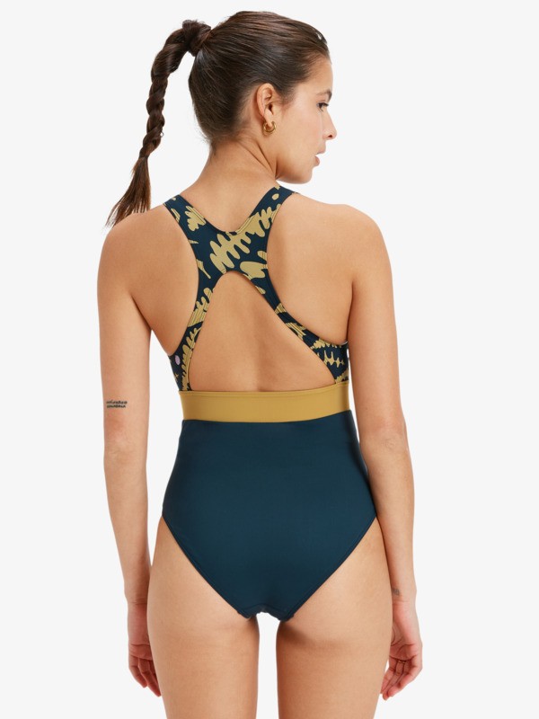 5 Roxy Active High Perf 1P Pt - Fato de banho para mulher Preto ERJX103772 Roxy