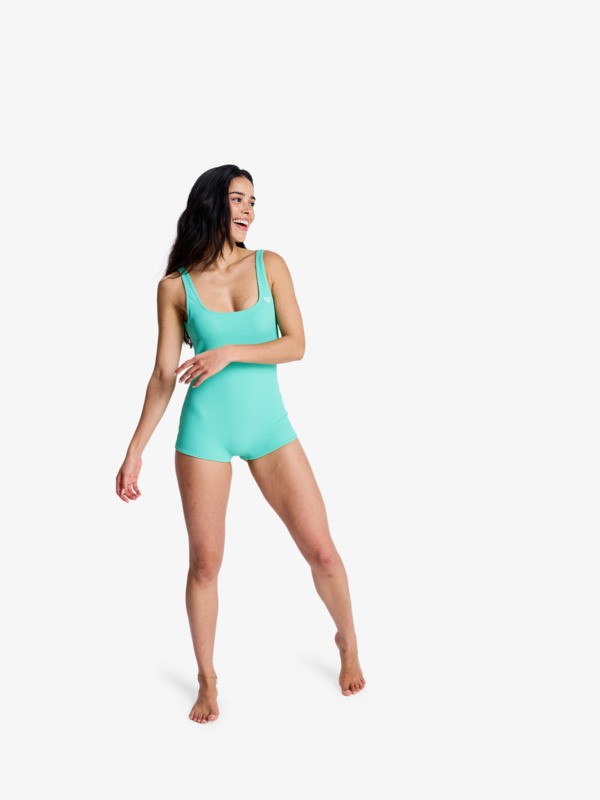 3 Roxy Sunshine - Ba&ntilde;ador entero shorty para mujer Verde ERJX103790 Roxy