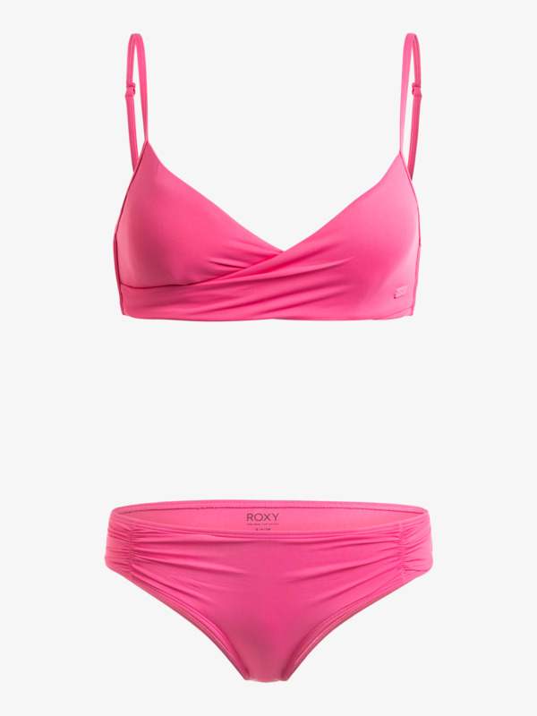 Maillot De Bain 2 Pièces Femme - Bikini Noir Col En V Avec Bas Taille Haute - Cache-maillot Inclus