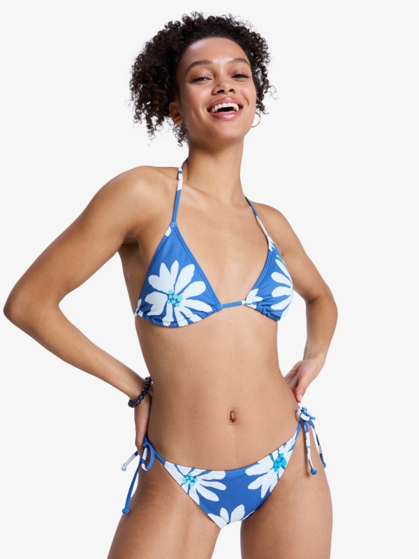 6 Printed Essentials Tiki Tri - Two Piece Tiki Tri Bikini Set for Women Blue ERJX203596 Roxy