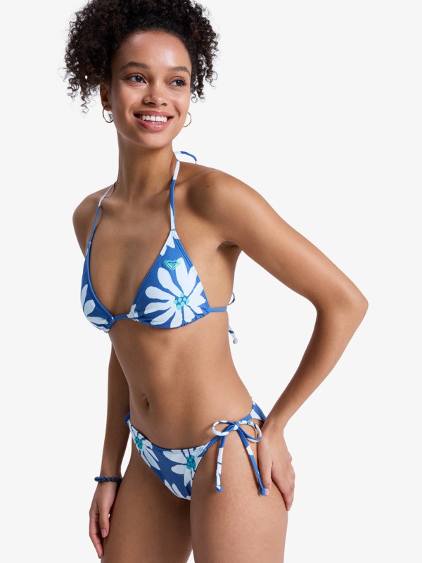1 Printed Essentials Tiki Tri - Two Piece Tiki Tri Bikini Set for Women Blue ERJX203596 Roxy