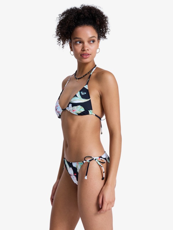 1 Printed Essentials Tiki Tri - Two Piece Tiki Tri Bikini Set for Women Black ERJX203596 Roxy