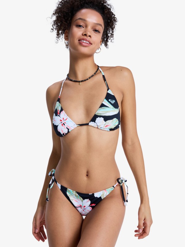 4 Printed Essentials Tiki Tri - Two Piece Tiki Tri Bikini Set for Women Black ERJX203596 Roxy
