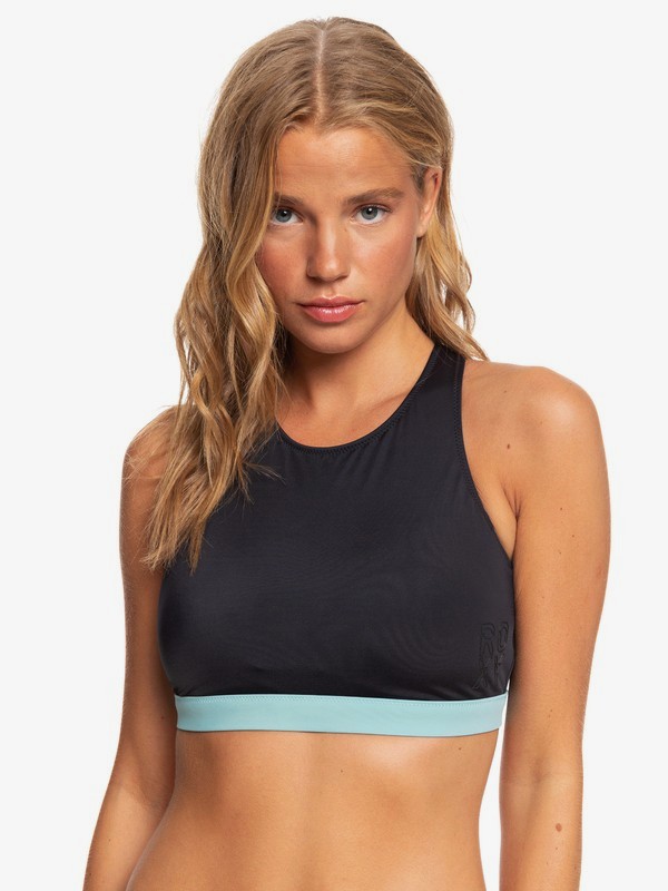 0 ROXY Fitness - Crop Top Bikini Top Preto ERJX304154 Roxy