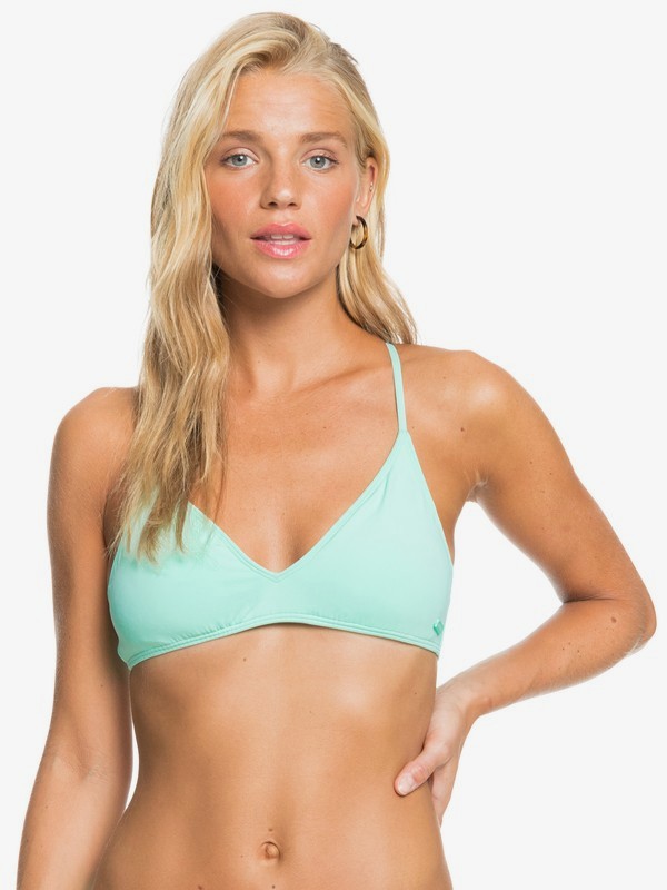 0 Beach Classics - Athletic Bikini Top for Women Green ERJX304404 Roxy