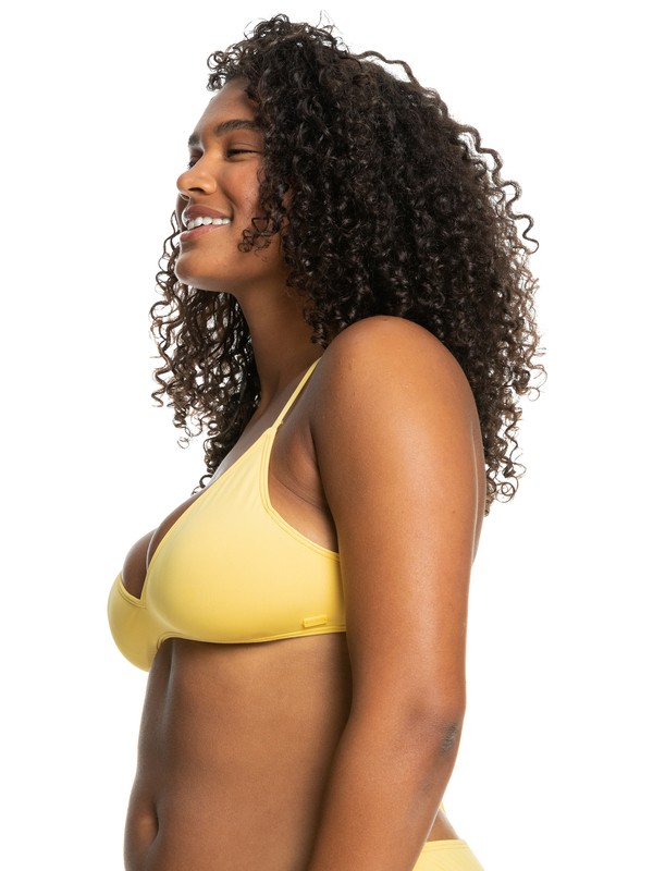 3 Beach Classics - Athletic Bikini Top for Women Yellow ERJX304404 Roxy
