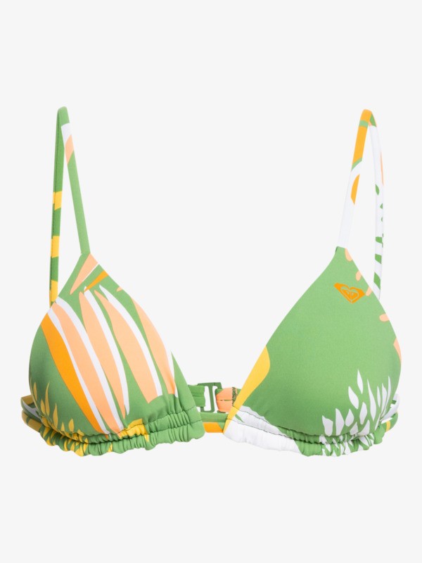11 Wildflowers - Reversible Tiki Tri Bikini Top for Women Green ERJX304423 Roxy