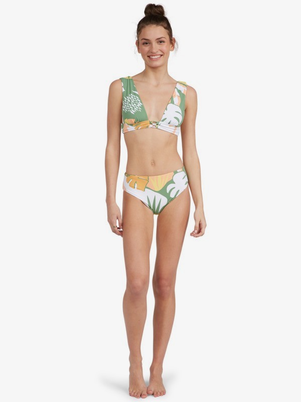 4 Wildflowers - Haut de bikini triangle allongé réversible pour Femme Vert ERJX304424 Roxy