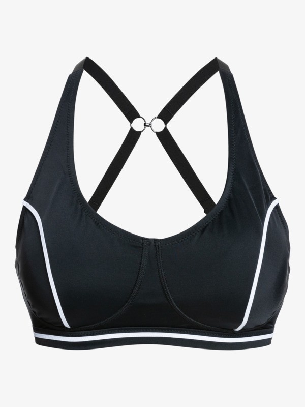 5 Roxy Active D-Cup - Top de Bikini para Mujer Negro ERJX304532 Roxy