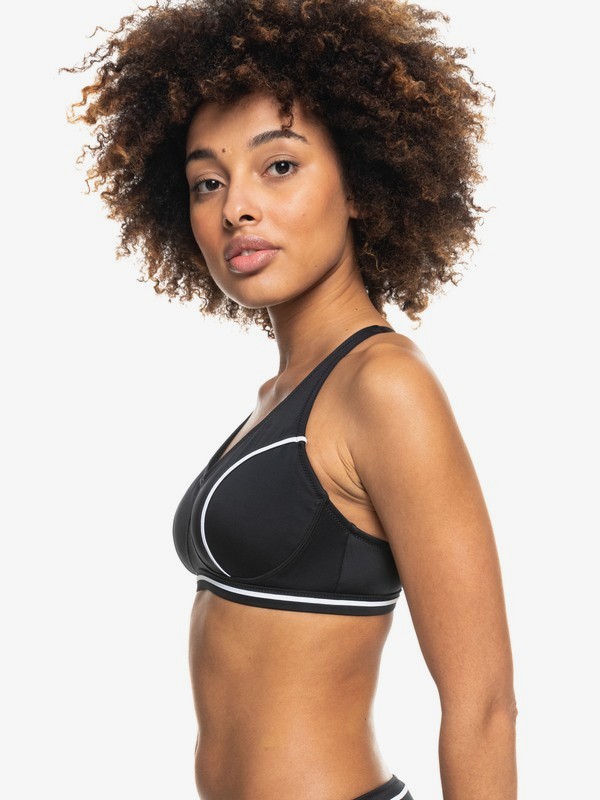 1 Roxy Active D-Cup - Top de Bikini para Mujer Negro ERJX304532 Roxy