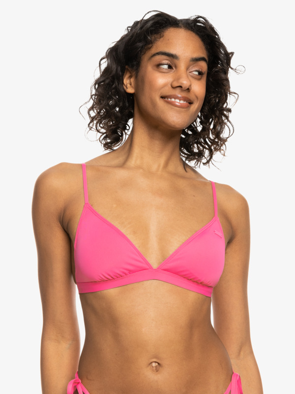 RVCA Women's Red White Triangle Bikini Top - Striped Adjustable Swimsuit Top