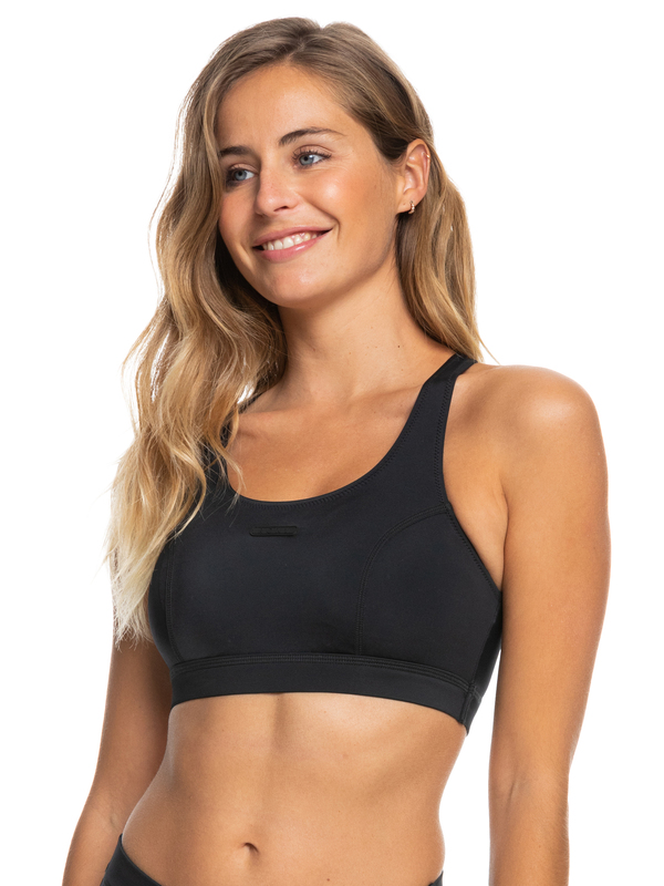 0 Roxy Active High Performance - Tankini Sports Bra Bikini Top for Women Black ERJX304681 Roxy