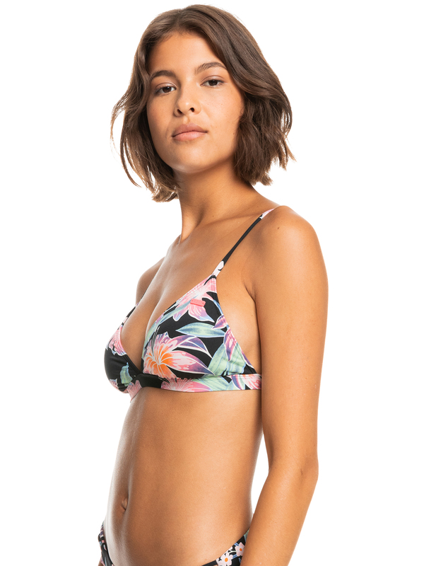 1 Printed Beach Classics - Fixed Tri Bikini Top for Women Black ERJX304782 Roxy