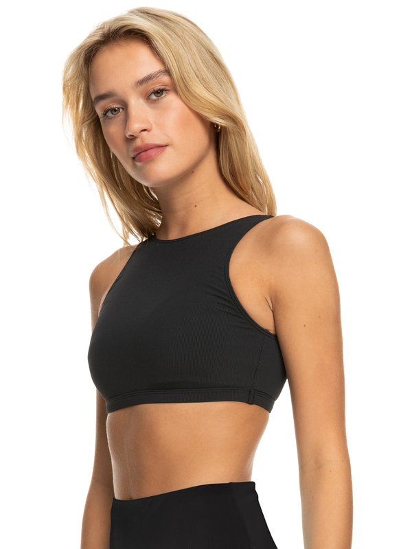 3 Roxy Pro The Pop Up - Crop Bikini Top for Women Black ERJX305060 Roxy