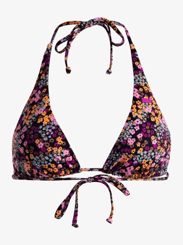 5 Printed Beach Classics - Tiki Tri Bikini Top for Women Black ERJX305080 Roxy