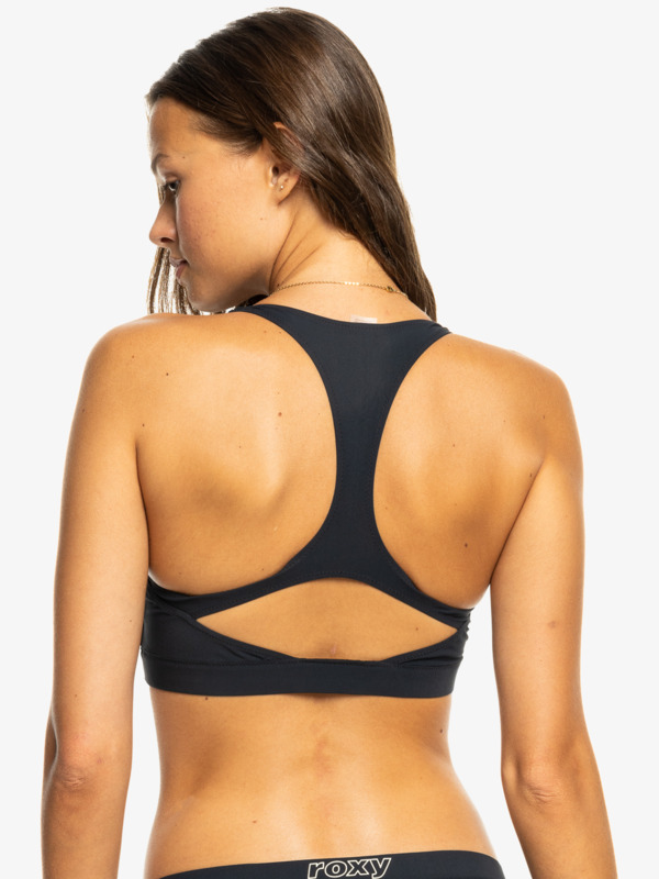 3 Roxy Active - Full Coverage Bikini Top for Women Black ERJX305328 Roxy