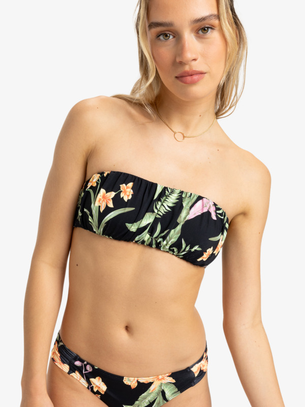 3 Pt Beach Classics - Top de bikini bandeau para mujer Negro ERJX305423 Roxy