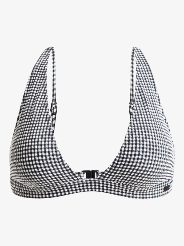 4 Gingham - Triangle Bikini Top for Women Black ERJX305434 Roxy