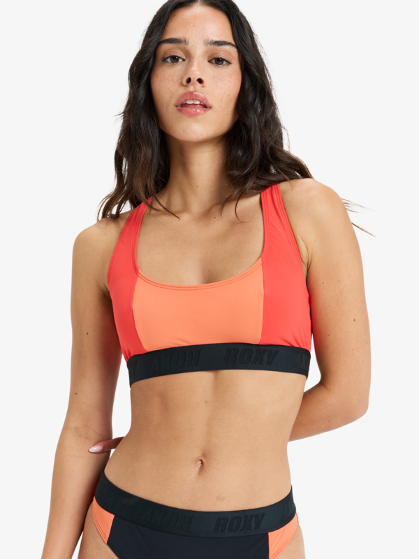 0 Roxy Active Colorblock - Croptop bikini voor Dames Red ERJX305444 Roxy