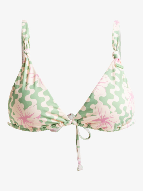 6 Hibiscus Daze - Skimpy Coverage Bikini Top for Women Green ERJX305451 Roxy