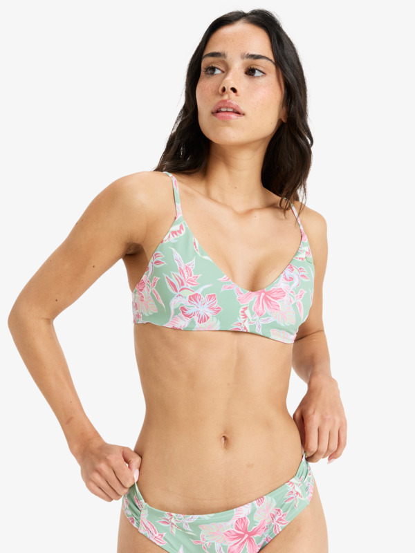 0 Hibiscus Island - Top bikini a bralette da Donna Green ERJX305510 Roxy