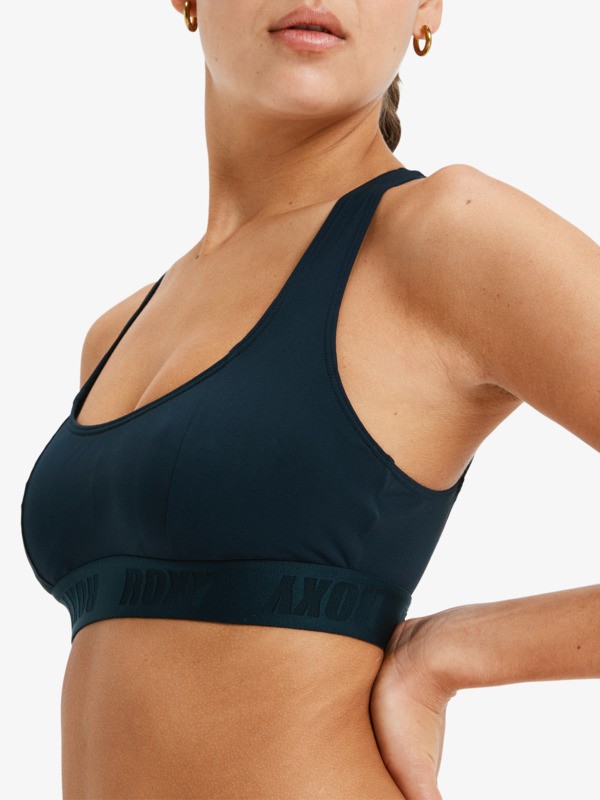 2 Roxy Active Colorblock - Top de bikini bralette para mujer Negro ERJX305620 Roxy