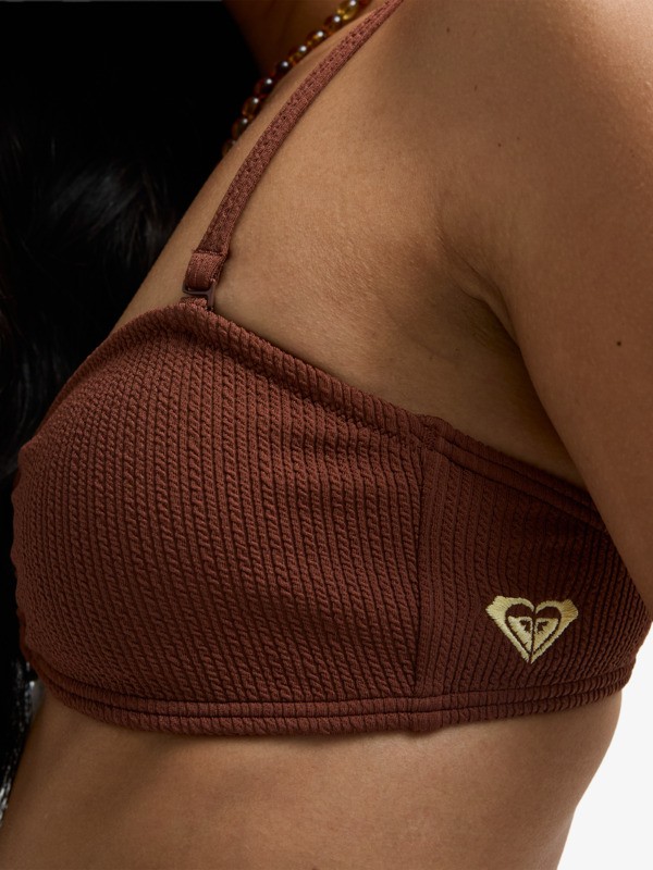 3 Roxy Sunshine - Bandeau Bikini Top for Women Brown ERJX305637 Roxy