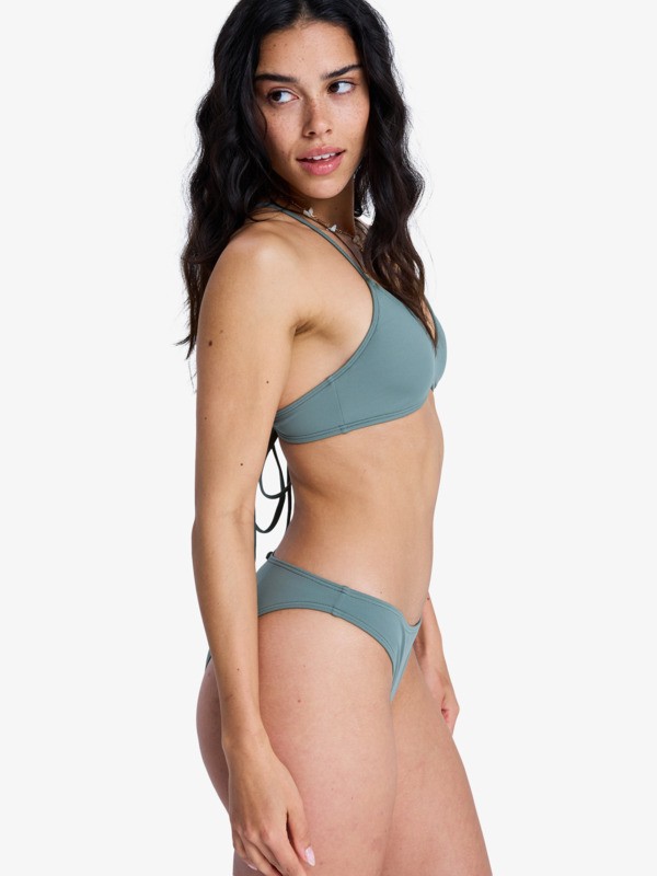 1 Solid Essentials - Triangle Bikini Top for Women Green ERJX305650 Roxy