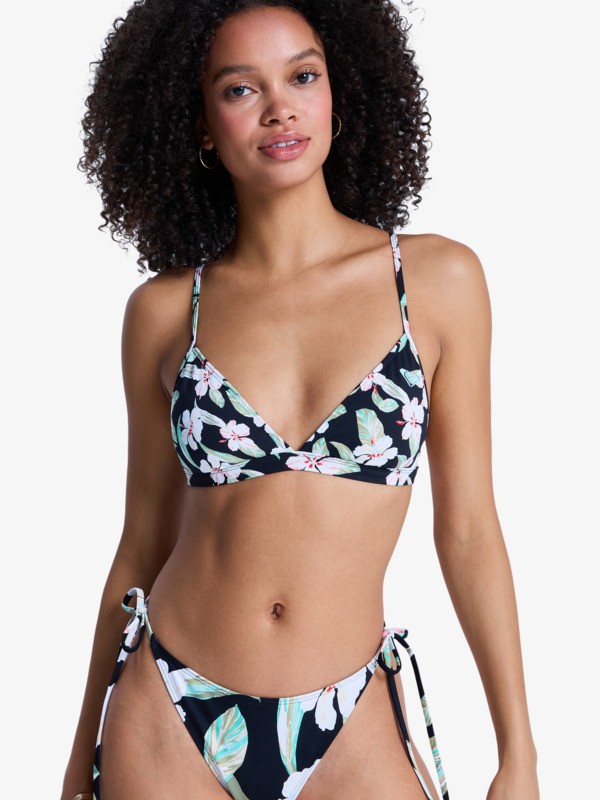 0 Printed Essentials - Triangel bikinitop voor Dames Black ERJX305661 Roxy