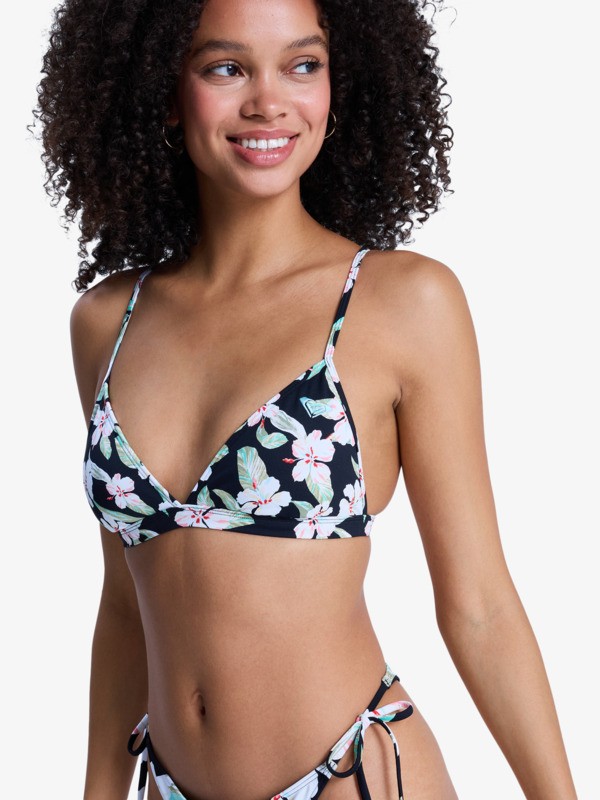 1 Printed Essentials - Triangel bikinitop voor Dames Black ERJX305661 Roxy