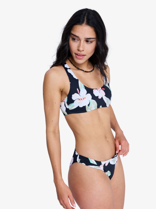 1 Printed Essentials - Bralette Bikini Top for Women Black ERJX305662 Roxy