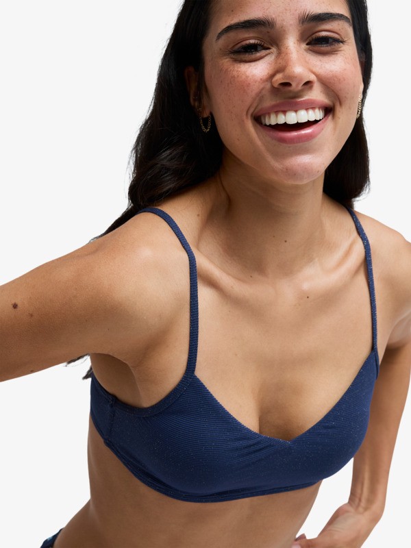 3 Roxy Shine - Bralette Bikini Top for Women Blue ERJX305682 Roxy