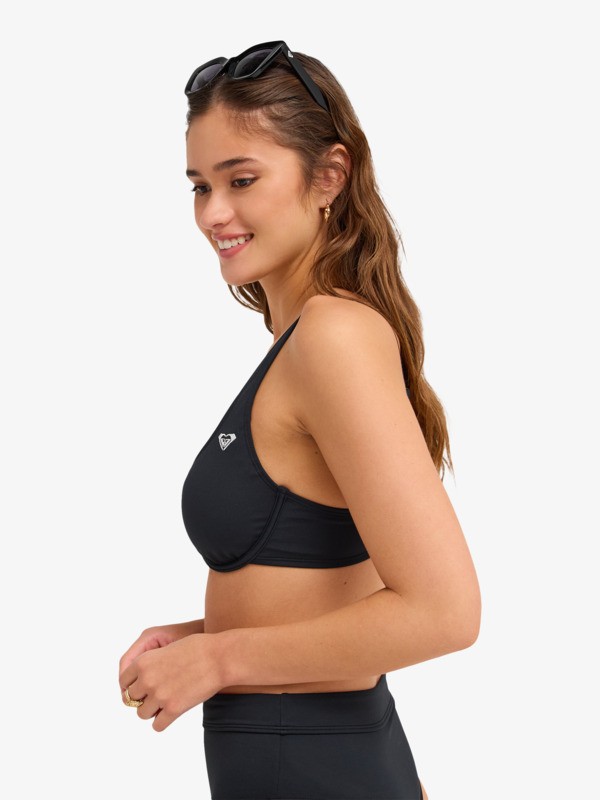 1 Solid Essentials - Reggiseno bikini con ferretto coppa D da Donna Black ERJX305690 Roxy