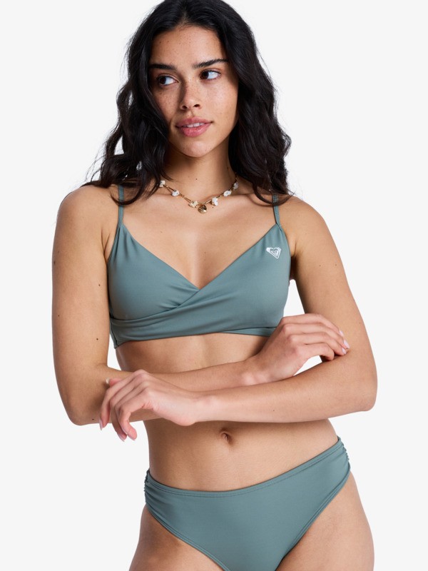 0 Solid Essentials - Bralette Bikini Top for Women Green ERJX305691 Roxy